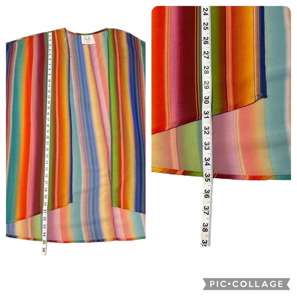 Fantastic Fawn Boho Festival MultiColor Kimono - Sz S - Picture 13 of 13